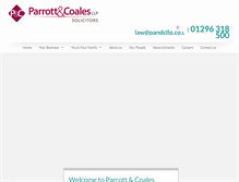 Tablet Screenshot of parrottandcoalesllp.co.uk